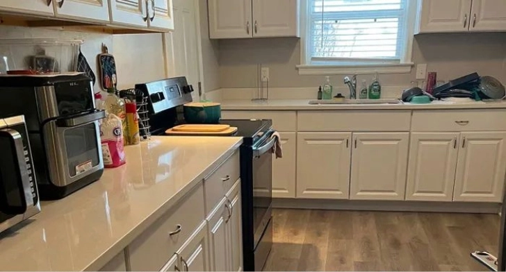 Organized spotless kitchen after house cleaning in Espoo